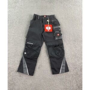 NWT Egelbert Strauss Pants Kids 7-8 Black Motion Premium Utility Cargo Trousers